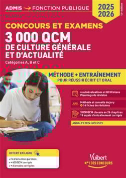 3 000 QCM de culture générale et d'actualité : concours et examens 2025-2026
