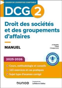 DCG 2 Droit des sociétés et des groupements d'affaires : manuel 2025-2026