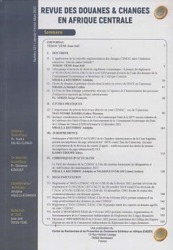 Revue des douanes & changes en Afrique centrale, janvier-février-mars 2023 N°001