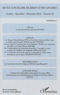 Revue congolaise de droit et des affaires, octobre-décembre 2012 N°10 -  Collectif | Lgdj.fr