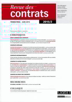 Revue des contrats RDC N°2-2015 -  Collectif | Lgdj.fr