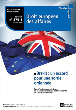 Bulletin n°375-1 - Brexit : un accord pour une sortie ordonnée -  Collectif | Lgdj.fr