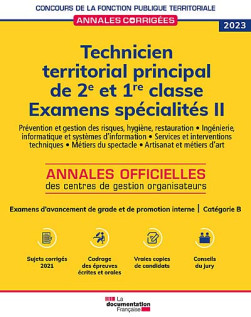 Technicien territorial principal de 2e et 1re classe 2023 : examens spécialités II | Lgdj.fr