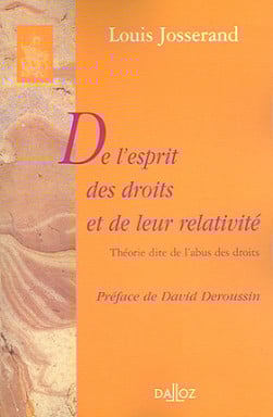 De l'esprit des droits et de leur relativité