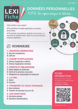 Données personnelles (fascicule)